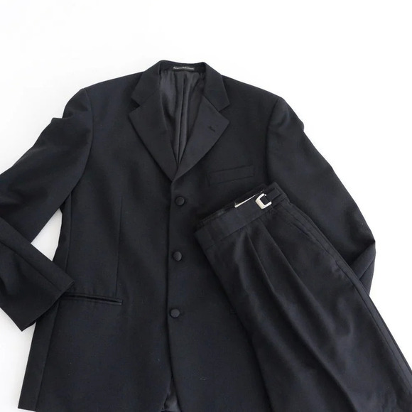 Alfred Sung Black Tuxedo Matching Set Adjustable waist on  the pants Size 42R - Picture 1 of 16